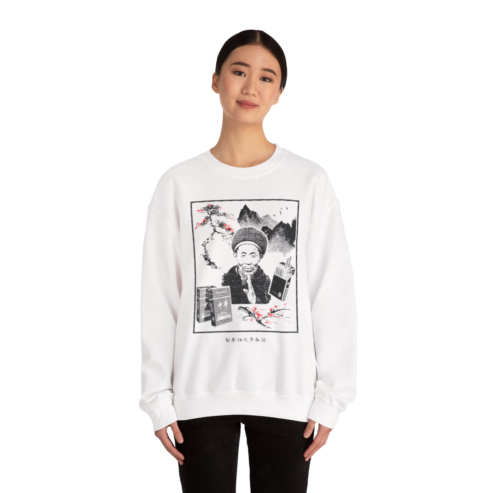 Vintage Oriental Sweatshirt / Neo-Chinese Long-sleeved Smokeshirt